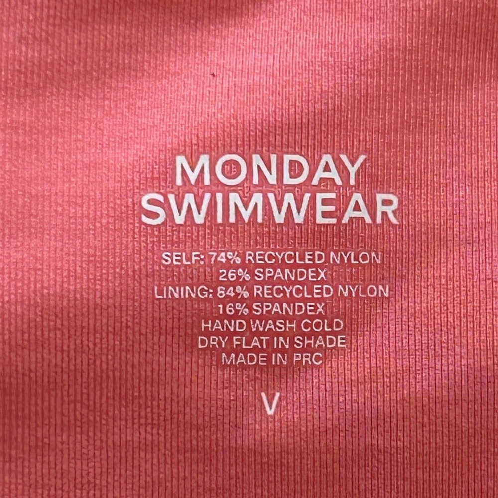 Monday Swimwear Coral Capri Top and Byron Crinkle Mid-rise Cheeky Bikini NWT - V - Picture 4 of 7